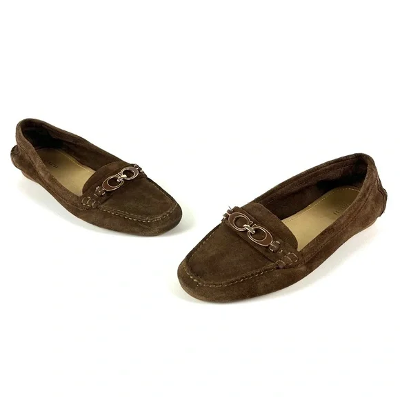 Coach Fortunata Brown Java Suede Loafers
